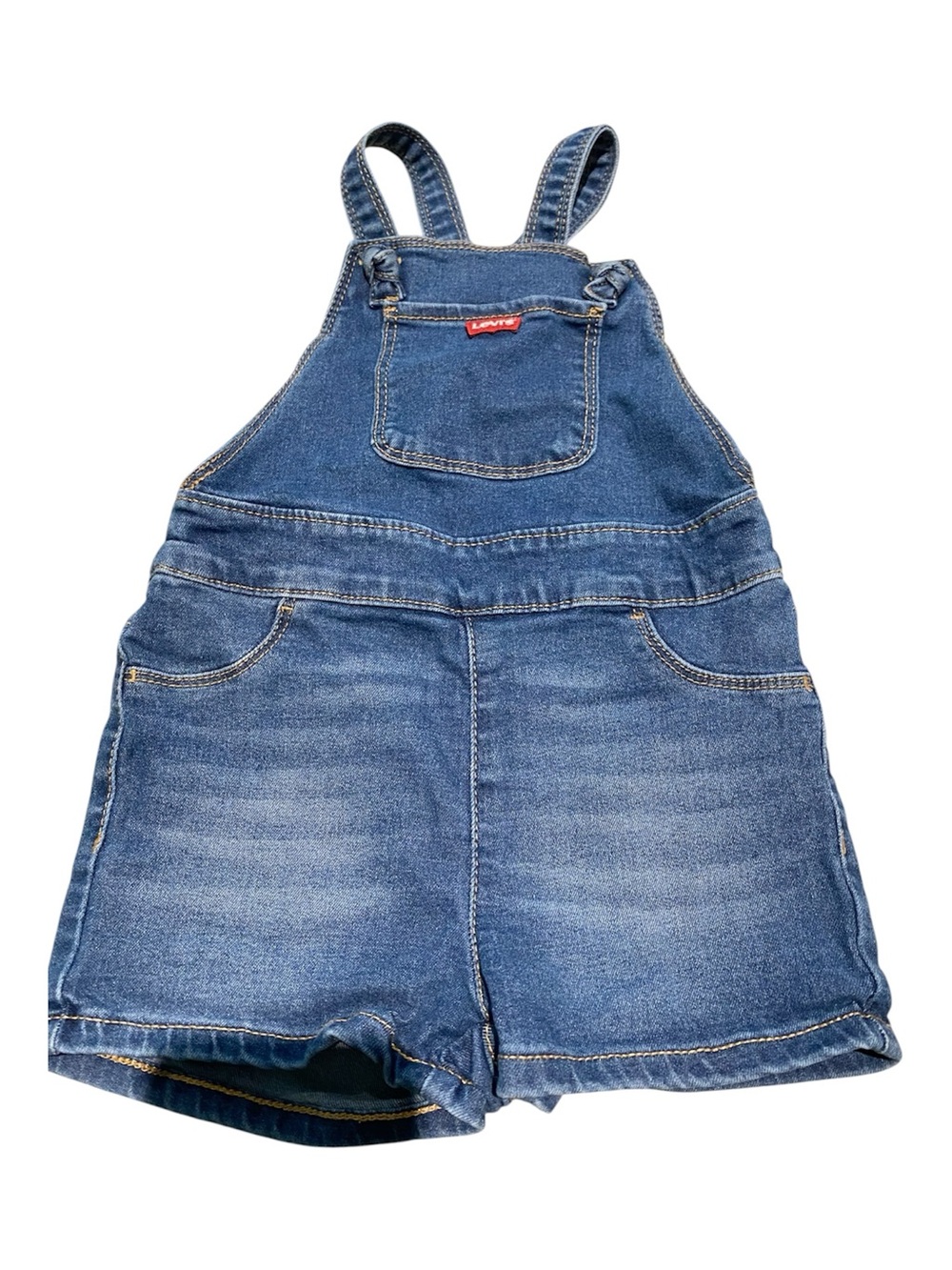 LEVIs 3T Toddler Girl Overall Shortalls Denim Medium Wash Summer 3yr 4/$20 🛑